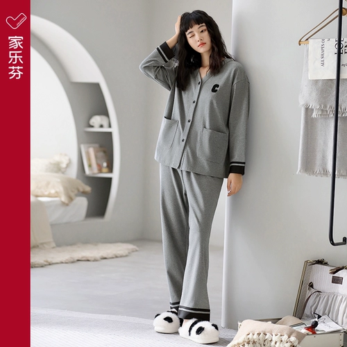 Антибактериальная осенняя пижама, осенний хлопковый лонгслив, комплект