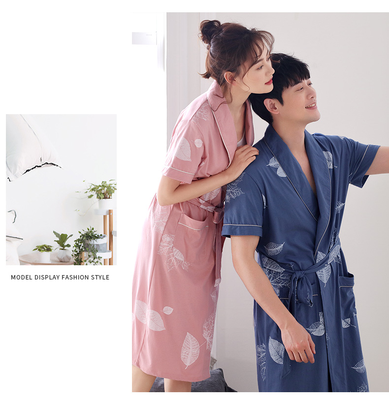 Áo ngủ nữ mùa hè mỏng sexy áo choàng tắm ngắn tay áo mùa hè cotton kimono Nhật Bản yukata dài đồ ngủ