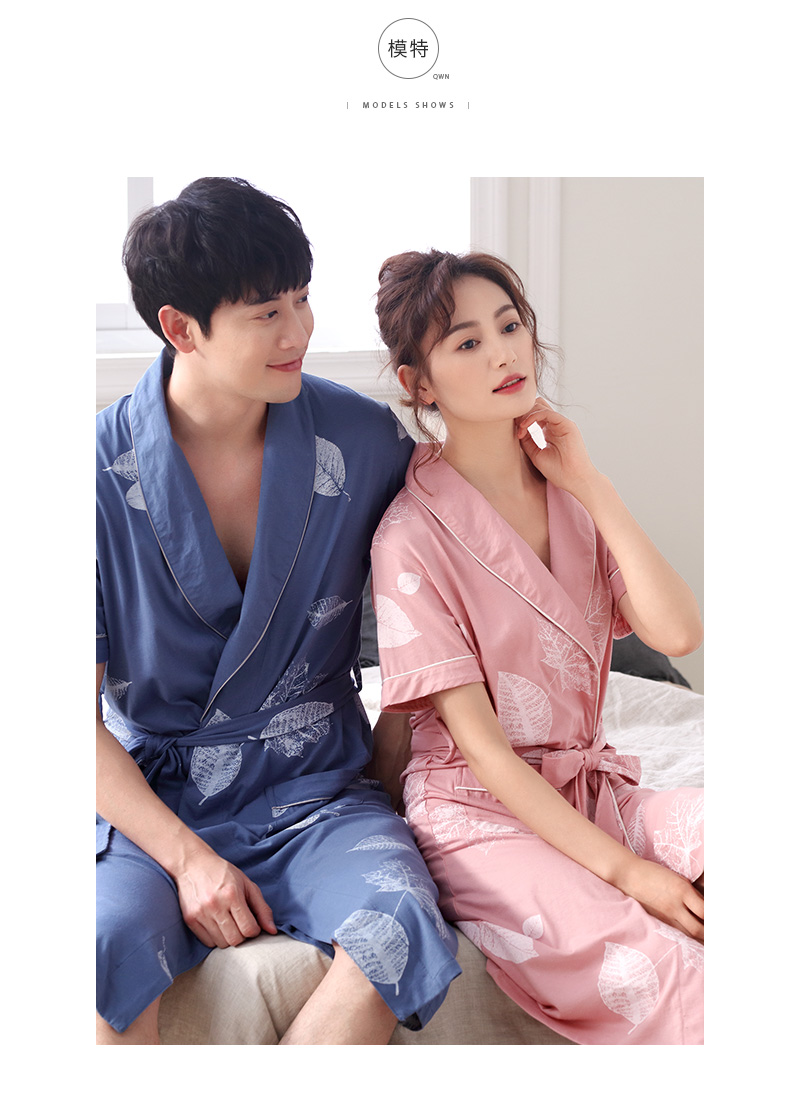 Áo ngủ nữ mùa hè mỏng sexy áo choàng tắm ngắn tay áo mùa hè cotton kimono Nhật Bản yukata dài đồ ngủ