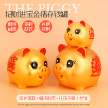 Large Number Golden Pig Deposit money pot Childrens anti-fall savings pot access Dual-use storage for men and women New Year Opening Gift pendulum pieces