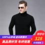 Mùa đông trẻ nam cao cổ áo len cashmere áo len dày 100% tinh khiết cashmere đan len đáy áo quần kaki nam ống đứng