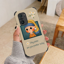 Retro name painted red rice k40 mobile phone shell new Xiaomi k30 lens full package k30i cartoon k30pro zoom version brief to revered version anti-fall k30s small lambskin k20pro protection