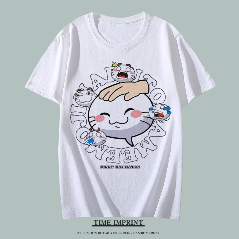 Naruto Duel Field Expression Clothes Indulgent Touch Head T-Shirt Short Sleeve Teenage Pain Clothes Cartoon Undershirt for Boys