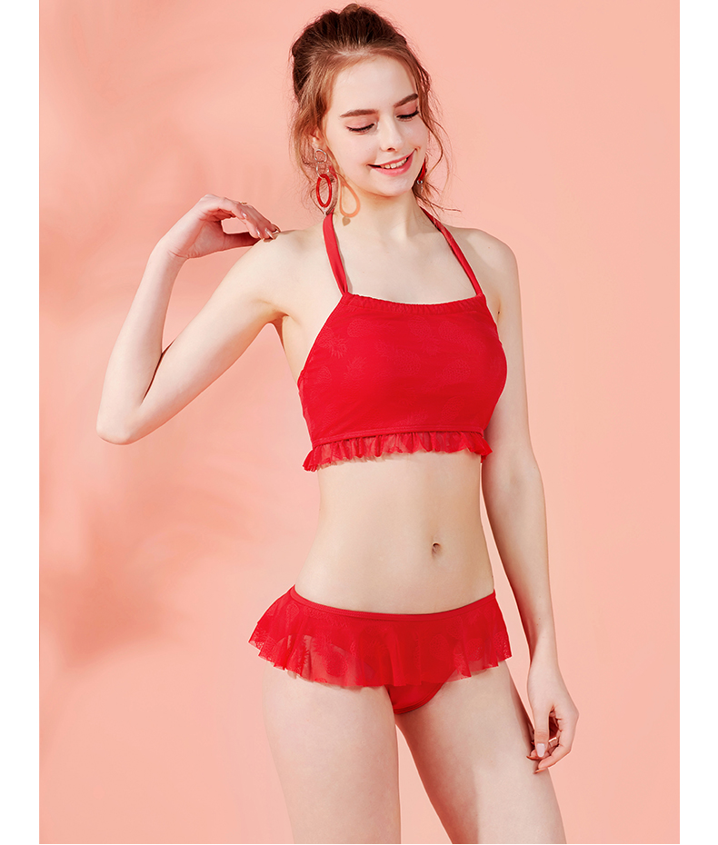 Bodypops cô gái dễ thương ren tam giác chia áo tắm spa nữ BCAR823AB1 - Bộ đồ bơi hai mảnh 	các kiểu đồ bơi 2 mảnh	