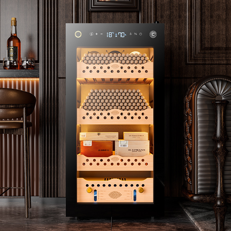 1.21m Qiaolong Cl-138C Cigar Cabinet Cedar Wood Shelves Variable Frequency Intelligent Compressor Cabinet Constant Temperature and Humidity 1.21m Qiaolong Cl-138C Cigar Cabinet Cedar Wood Shelves Variable Frequency Intelligent Compressor Cabinet Constant Temperature and Humidity