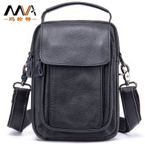 Original design genuine leather mens bag mens shoulder bag mens European and American retro shoulder bag first layer cowhide crossbody bag