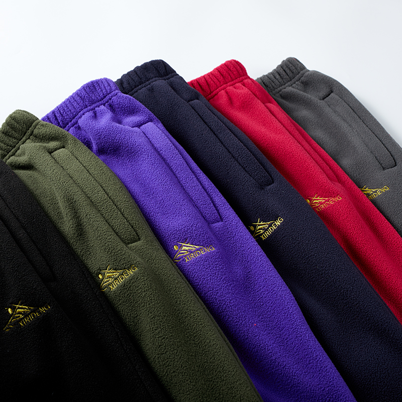 Fleece pants women soft shell pants grain fleece pants outdoor sports windproof warm pants men's hiking pants autumn and winter fleece pants