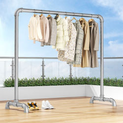 Steel pipe clothes drying rack floor-standing bedroom simple outdoor clothes rack home balcony dormitory single pole quilt drying artifact