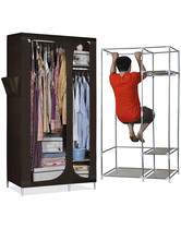 Orliyabu wardrobe steel pipe thickened reinforcement fabric simple wardrobe single small steel frame assembly cloth cabinet dormitory