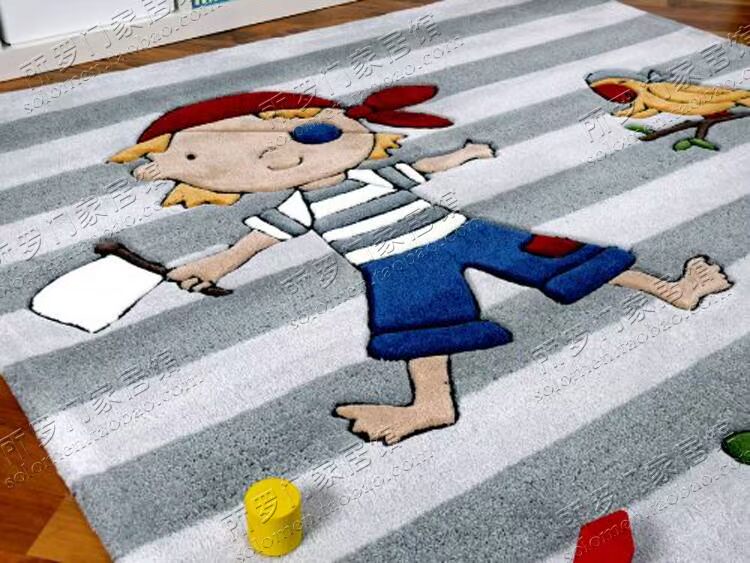 Phim hoạt hình Cướp biển Tàu mẫu giáo Thảm Boy Phòng trẻ em Phòng ngủ Đầu giường Tatami Bàn ghế Pad Tùy chỉnh dày - Thảm thảm nỉ lót sàn