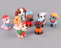 Fashion dog keychain pendant accessories Cartoon creative plastic ornaments Micro landscape DIY crafts