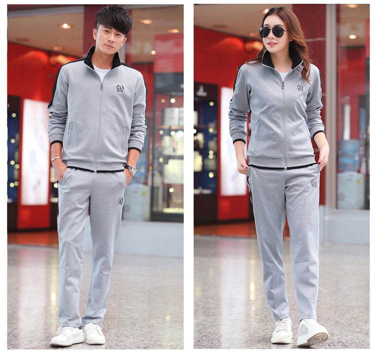 Bộ đồ thể thao nam mùa xuân và mùa thu áo len cặp đôi mới tay dài mùa xuân quần áo thể thao nữ quần áo thể thao giản dị quần áo đồ nam