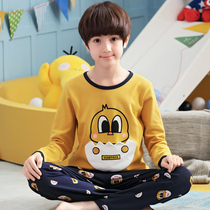 Childrens pajamas boys autumn thin cotton long sleeves spring and summer cartoon boys baby middle and big Children Home clothing set