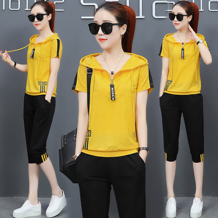 运动套装女夏休闲两件套2018夏季新款时髦短