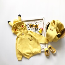 Autumn boys and girls baby cospaly stereo ear mask sweater children cute cartoon shape hooded sweater