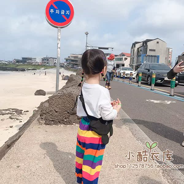Mùa thu quần bé trai và bé gái Phiên bản Hàn Quốc của quần cotton chân bình thường quần bé sọc màu quần trẻ em cầu vồng - Quần quần áo thể thao trẻ em