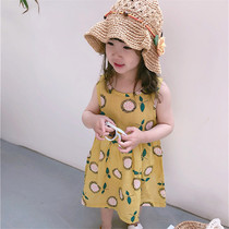 ins explosive summer Children Baby sleeveless doll dress cute sunflower vest dress girl sunflower dress