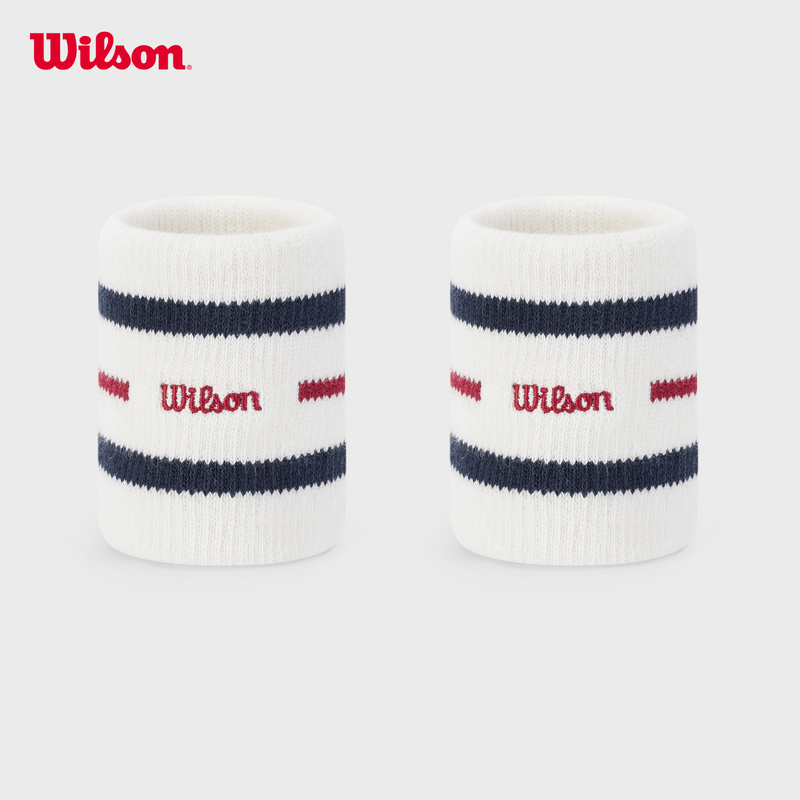 Wilson 26-Year New Model Unisex Color-Blocking Embroidered Logo Tennis Sweat-Absorbing Sports Wristband