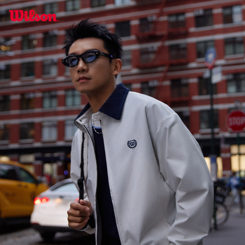 Wilson [Zheng Kai's Same Style] 26-Year Men's Retro Loose Color-Blocked Tennis Sports Short-Sleeve T-Shirt