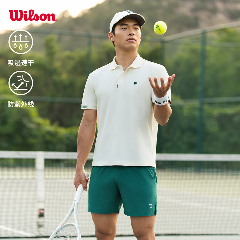 Wilson Wilson Summer Men's Timeless Sports Commuting Tennis Breathable Short-Sleeved Moisture-Absorbent Quick-Drying Polo
