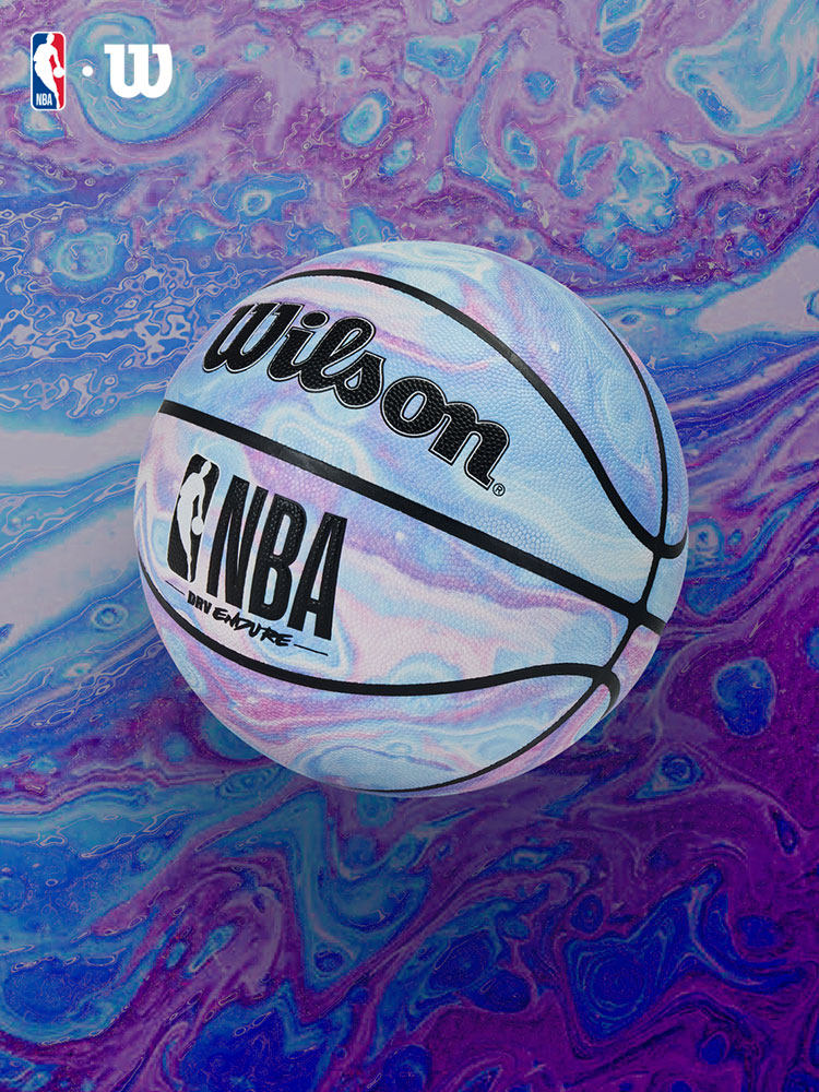 Wilson Official Nba Co-Branded Trendy Tie-Dye Gradient College Student Indoor and Outdoor Universal Size 7 Basketball