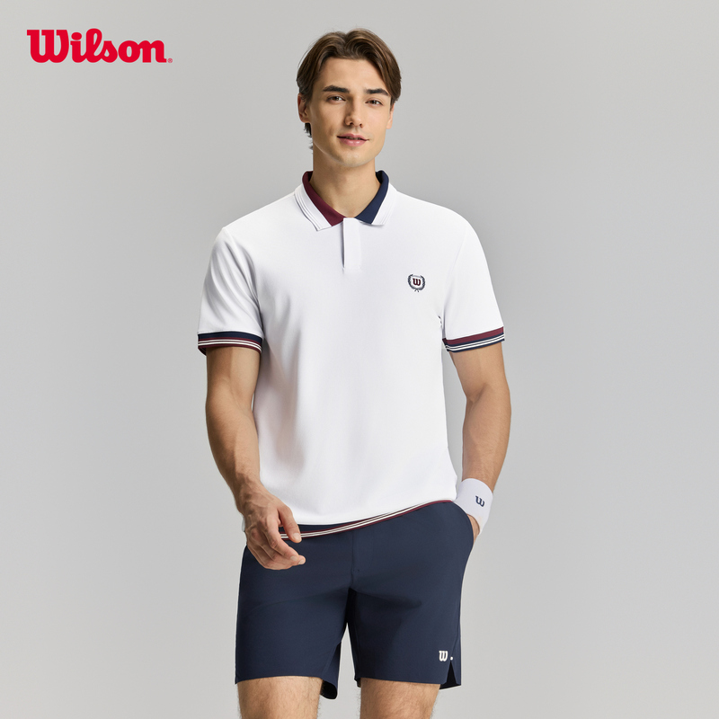 Wilson Wilson's New Fall 26Th Series Men's Moisture-Absorbing and Quick-Drying Classic Lapel Tennis Sports Short-Sleeved Polo