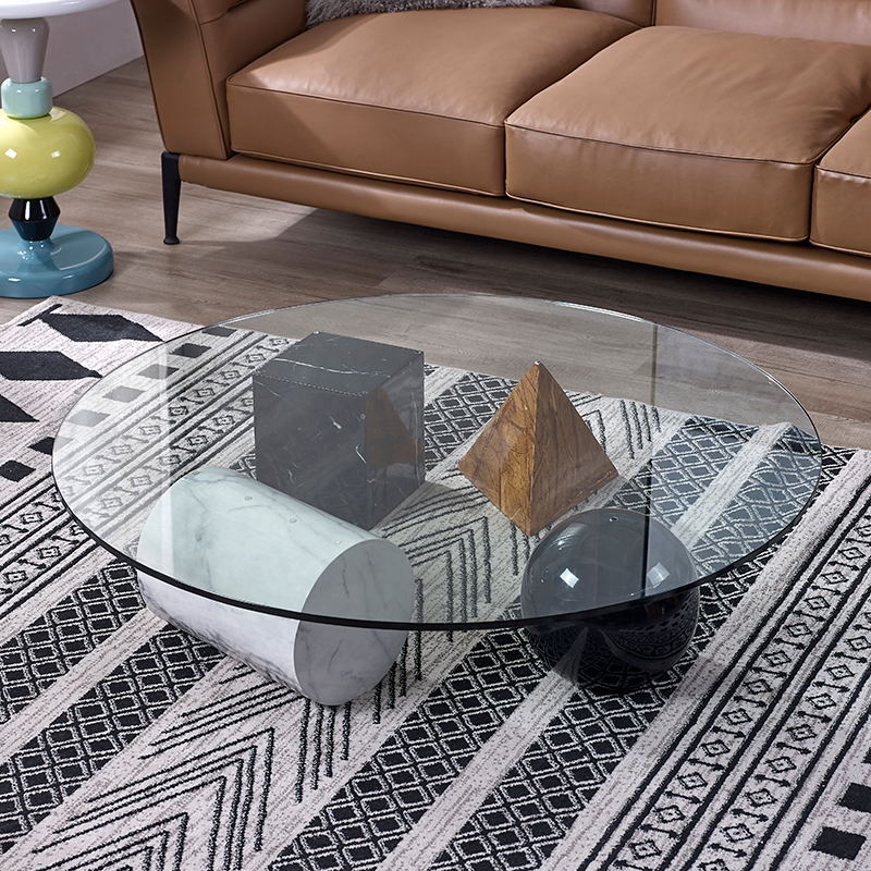 Nordic Marble Nets Black Tea Several Living Rooms Home Modern Minimalist Individuality Small Family glass Ideas 2021 new