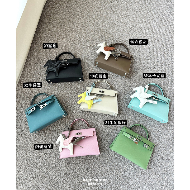 Racechoice Crossbody Bag Handmade Waxed Thread High-End First-Layer Cowhide Epsom Mini Second-Generation Crossbody Bag