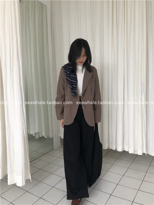 Ngủ lúc 11 khuyến nghị 2018 mùa thu mới sang trọng giản dị buông thả blazer thẻ hoang dã mỏng vest nữ trung niên