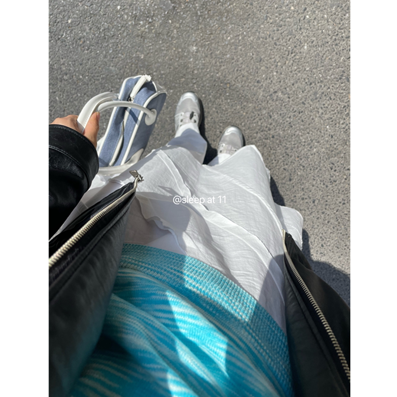 Sleep at 11 Design Niche High Waist Pure Color Individuality Straight Barrel Casual Skirt Pants 2022 Summer New