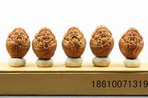 Suzhou Su Artificial Boat Mountain Parent Boutique Olive Core Engraving Four Florist Hands Strings Hu Xiaolan Money God Belt Certificate