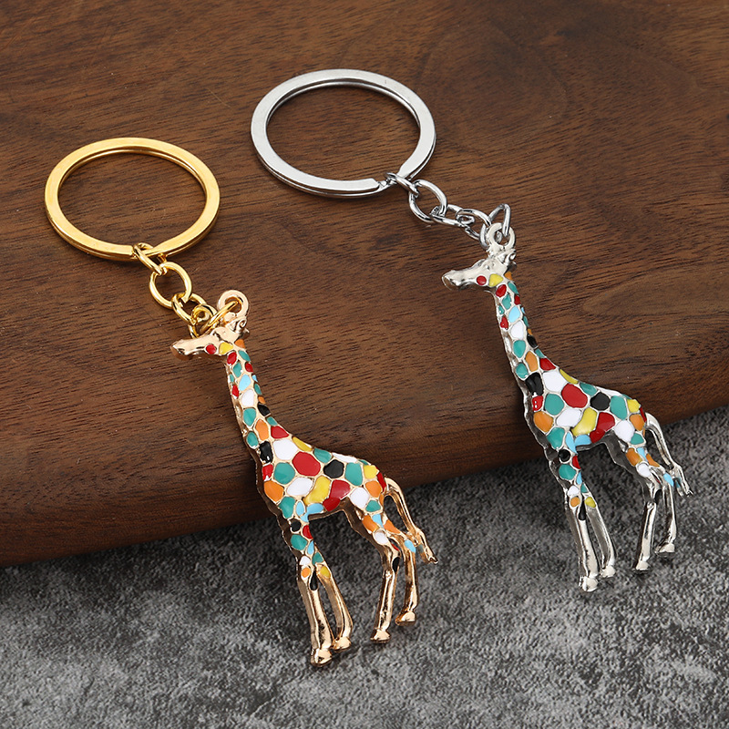 Creative Colorful Cartoon Giraffe Metal Keychain Cute and Versatile Unisex Bag Charm Key Chain Small Gift Creative Colorful Cartoon Giraffe Metal Keychain Cute and Versatile Unisex Bag Charm Key Chain Small Gift