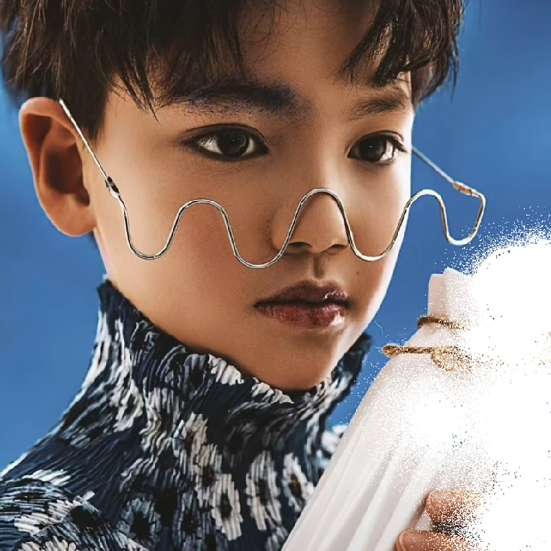 Children's trendy shot decorative glasses children's stage shape fashion personality glasses frame handsome
