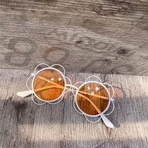 New childrens flower styling sunglasses girls decoration personality sunglasses children cute toys glasses frame tide