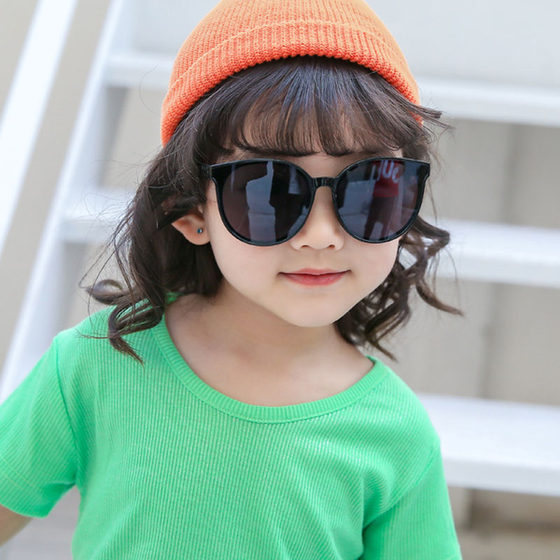 New children's retro sunglasses summer UV protection boys and girls sunglasses baby comfortable sunshade glasses tide