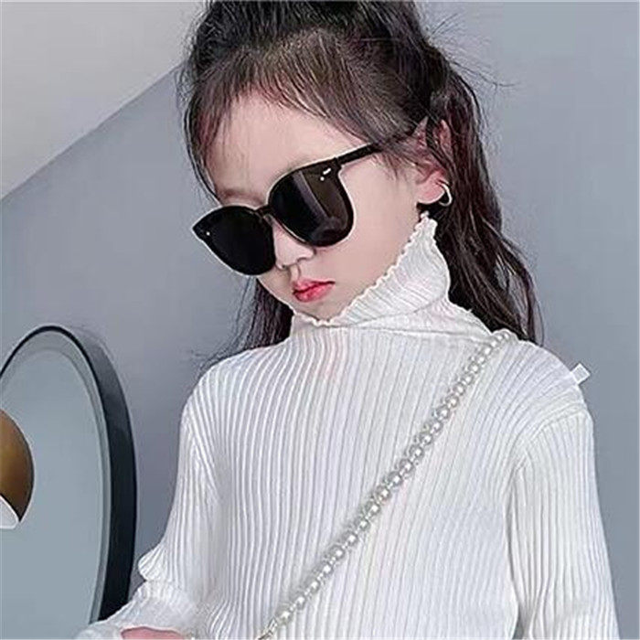 Girl Silicone Gel Sunglasses Kid Fashion Polarized Ink Mirror Tide Children Summer Anti UV Black Sunglasses