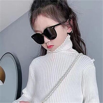 Girl Silicone Gel Sunglasses Kid Fashion Polarized Ink Mirror Tide Children Summer Anti-UV Black Sunglasses