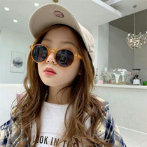 New fashion children sun glasses boys and girls retro round frame sunglasses childrens catwalk stage mirror Net red street shot