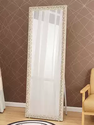 Carved full-length mirror Full-length mirror Solid wood full-length mirror Wall-mounted vertical clothing store photo mirror Hanging floor mirror