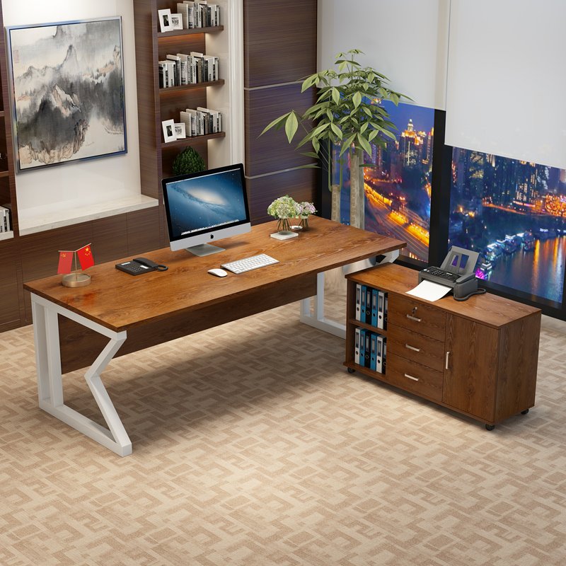 Desk chair combination minimalist modern boss single large class desk computer desk owner desk office