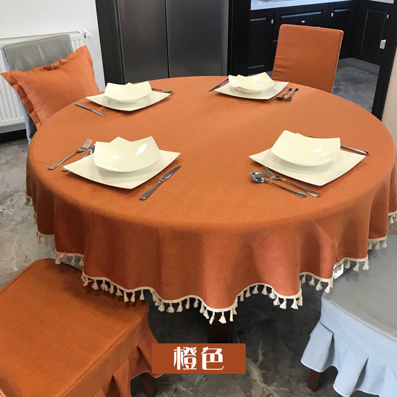 Round tablecloth custom cotton and linen tablecloth plain solid color tablecloth Nordic minimalist tablecloth table cover custom ten colors optional