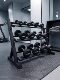 Six Sets of 2.5~15.3kg-Tier Dumbbell Racks, Model House Mezzanine Floor Decoration Design, Fitness Equipment