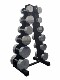 Feishida Pure Steel Fixed Electroplated Dumbbell Commercial Personal Training Home Gym Dumbbell Rack Set with Door-To-Door Delivery