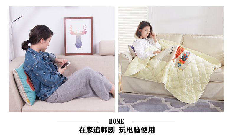 Sofa gối chăn đôi sử dụng xe hơi nữ văn phòng ngủ trưa gối gối bằng đệm nam được điều hòa không khí ba trong một gối và chăn 2 trong 1