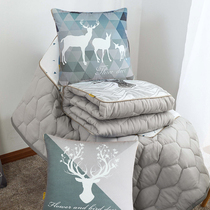 Nordic pillow quilt dual-purpose car folding three-in-one lunch break summer cool quilt bedside pillow diy custom