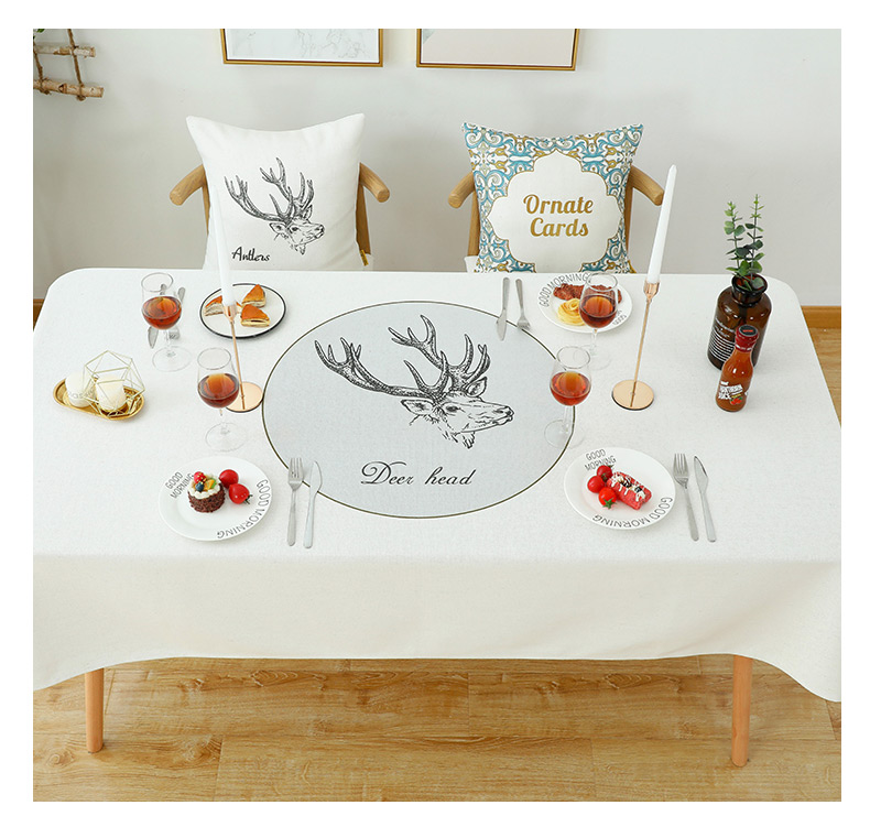 Khăn trải bàn bằng vải cotton và vải lanh nhỏ hình chữ nhật tươi chống thấm nước chống vảy dầu không dùng một lần Bàn Bắc Âu vải tròn có thể được tùy chỉnh - Khăn trải bàn khăn trải bàn tròn tiệc cưới