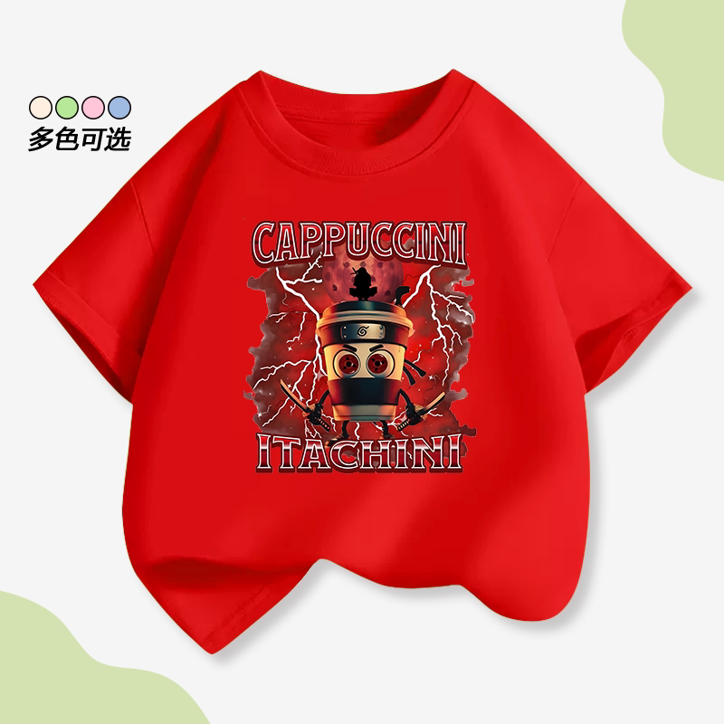 Cappuccino Assassino Coffee Ninja Cappuccino Assassin Short Sleeve T-Shirt Boys' Half Sleeve Shirt ins Cappuccino Assassino Coffee Ninja Cappuccino Assassin Short Sleeve T-Shirt Boys' Half Sleeve Shirt ins