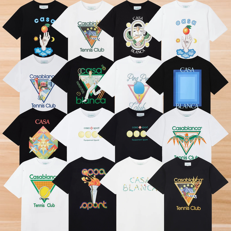 Casablanca Casablanca Short-Sleeved Heavyweight Pure Cotton 260g American Trendy Brand Niche Loose High Street T-Shirt