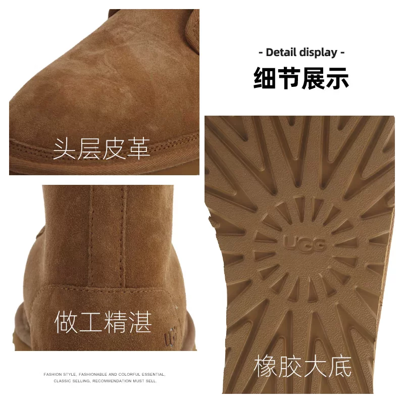 Мужские ботинки UGG на ленточной шнуровке с высоким голенищем, утепленные из шерсти, повседневные ботинки короткие HARKLEY