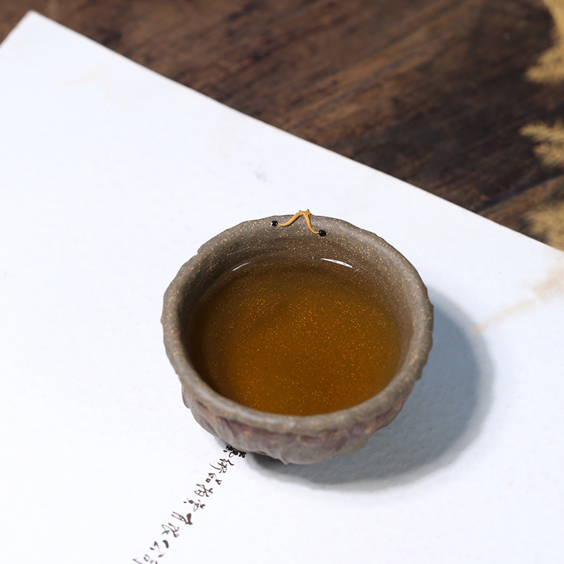 Yixing Purple Sand Cup Kongfu Tea With Single Cup Clear Grey Artisanal Bionic Snail Lotus Leaf Field Snail Master Pint Cup Tea Cup-Taobao